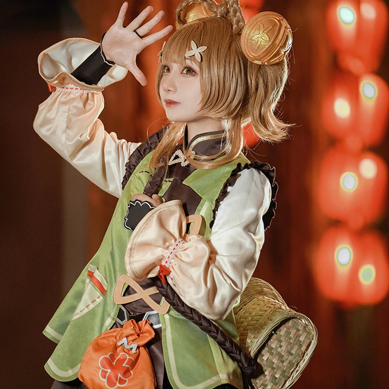 В наличии аниме Genshin Impact Косплей Костюм YaoYao игровой комплект платье милый костюм