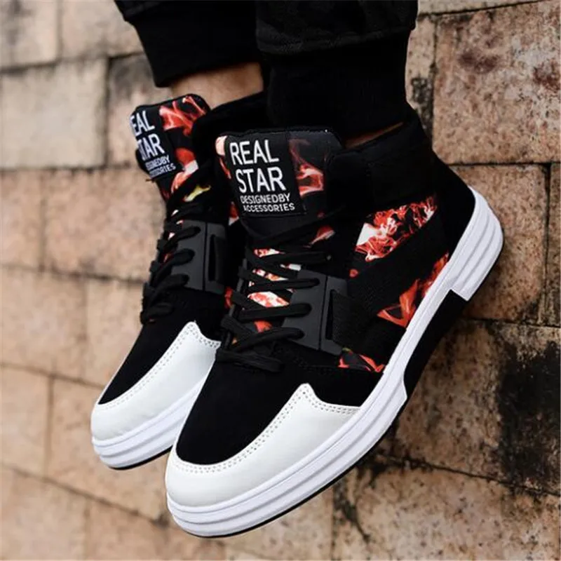 

New Men's Fashion Casual Shoes High Top Sneaker 2019 Spring New Men Shoes High Quality Non-slip Walking Shoe Zapatillas