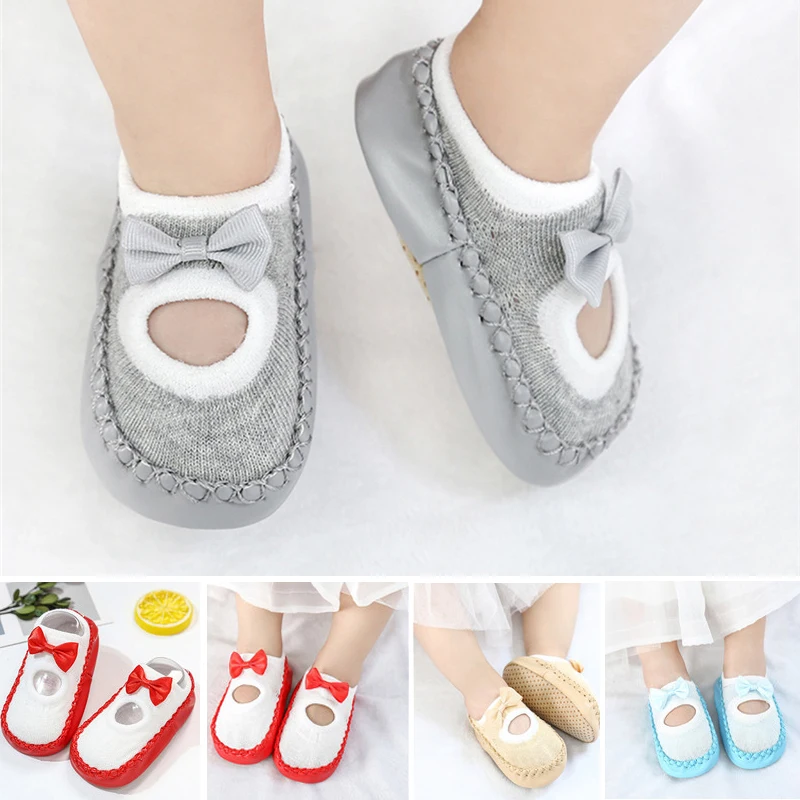 

Baby Shoes Socks Children Infant Cartoon Socks Baby Gift Kids Indoor Floor Socks Leather Sole Non-Slip Thick Towel Socks