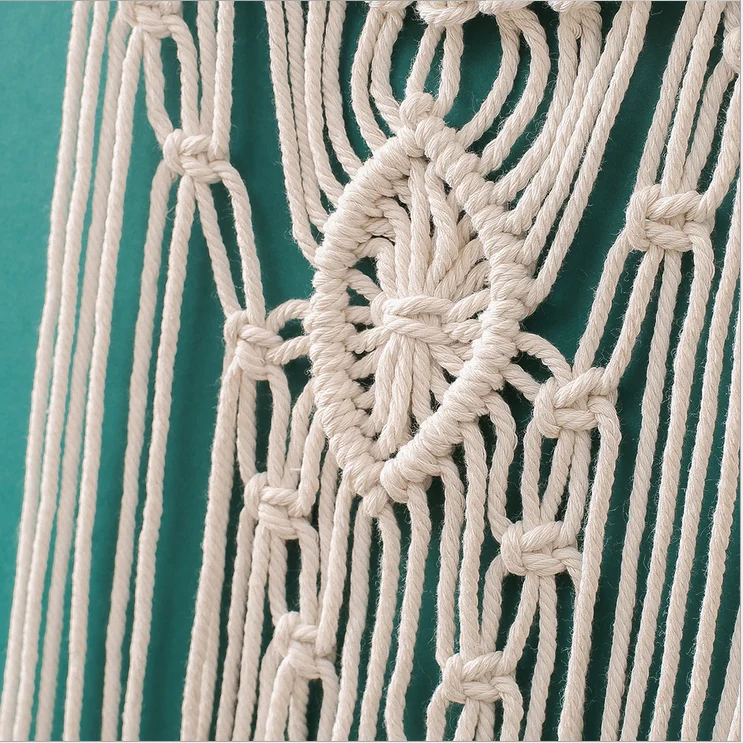 

New Arrival Handmade Round Flower Woven Wall Tapestry Large bohemian Wall Art Decoration for Living Room GT015