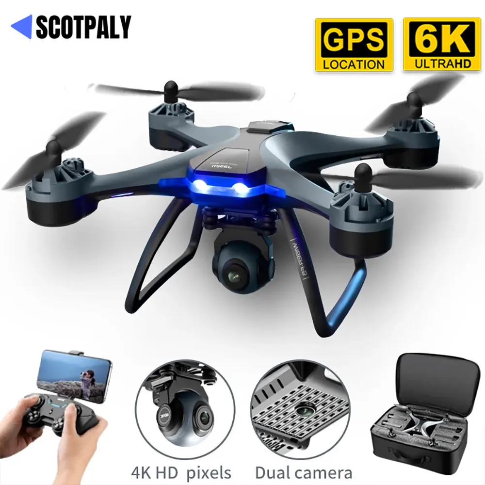 Дрон F5 с камерой 6K HD Wi Fi FPV GPS|Квадрокоптеры камерами| |