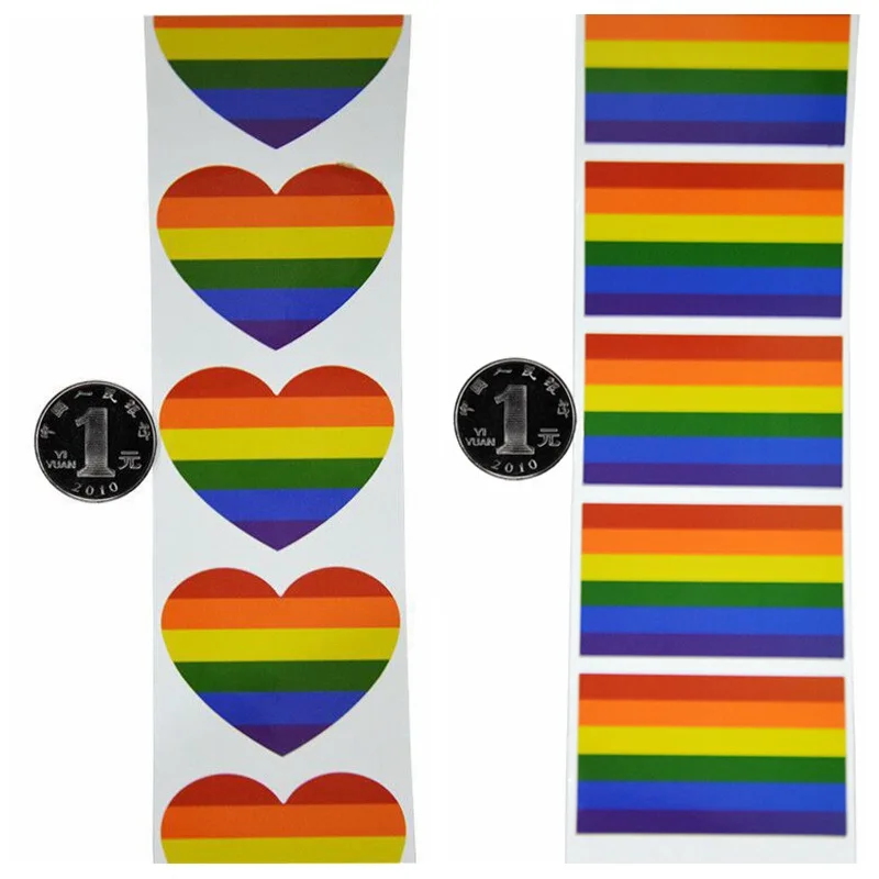 Наклейки радужного цвета для геев 7 цветов полосатая декоративная лента с