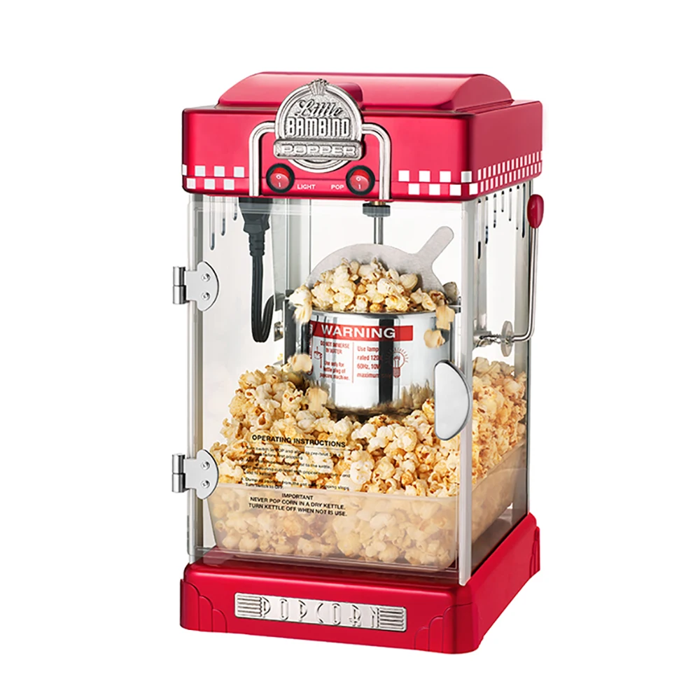 

110V/220V Commercial Stainless Steel Popcorn Machine Household Corn Popper 80G 300W