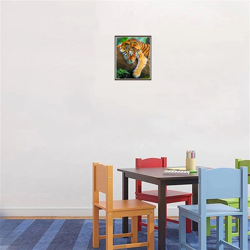 Алмазная 5D картина сделай сам с тигром вышивка крестиком изображением леса и
