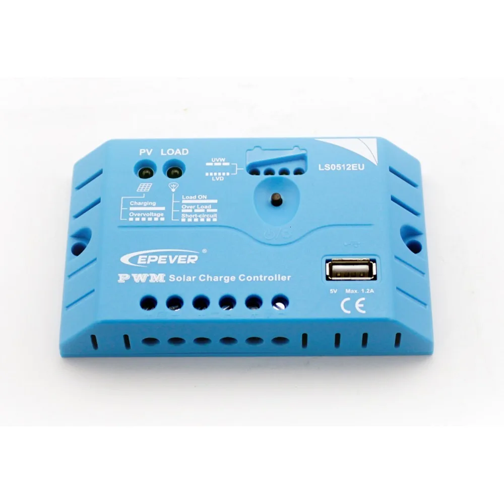 EPsolar PWM контроллер LS0512EU 5A 12V EPEVER Landstar Солнечный заряда встроенный 5V 1.2A USB выход