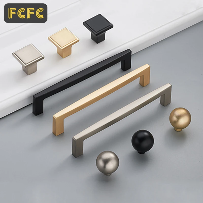 Матовая золотая ручка FCFC для шкафа дверные ручки из твердой латуни кухонного