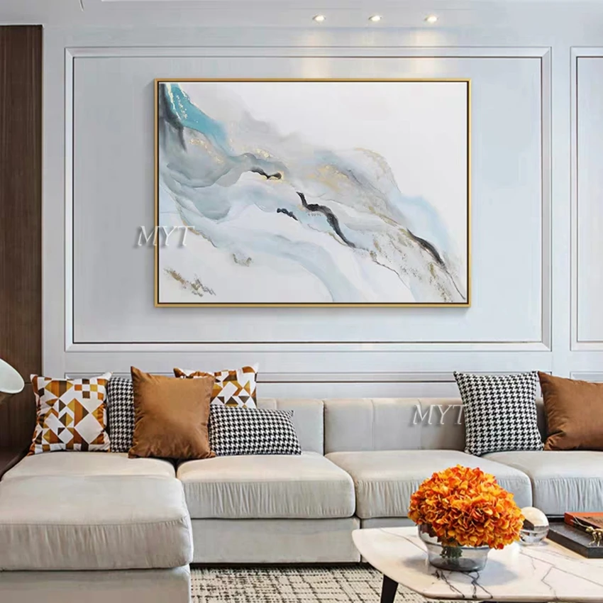 

Modern Handmade Silver Canvas Oil Painting Abstract Wall Art Picture Unframed Panel Paintings Art For Home Living Room Decor