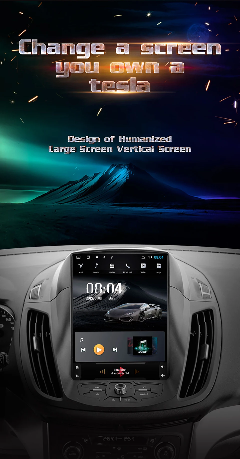 4G Lte вертикальный экран android система Мультимедиа Видео Радио плеер для ford escape C MAX kuga 2013- лет Навигация стерео