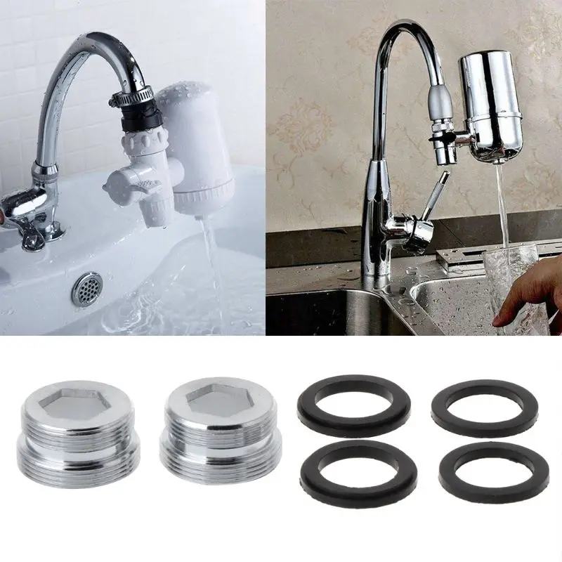 

2 Pcs Dual Thread Faucet Adapter Transfer M22 Inner M24 Outer Metric Solid Connector Water Purifier Kitchen Bathroom Tap Parts