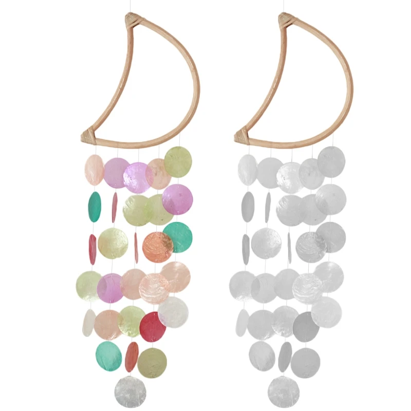 

Shell Moon Wind Chime Room Decoration Nordic Hanging Windchimes Wall Pendant Home Office Kids Room Nursery Decor