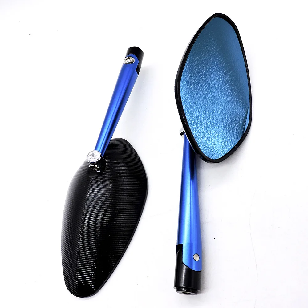 Motorcycle rear-view mirror CNC retrofit reversing auxiliary universal convex blue reflector | Автомобили и мотоциклы