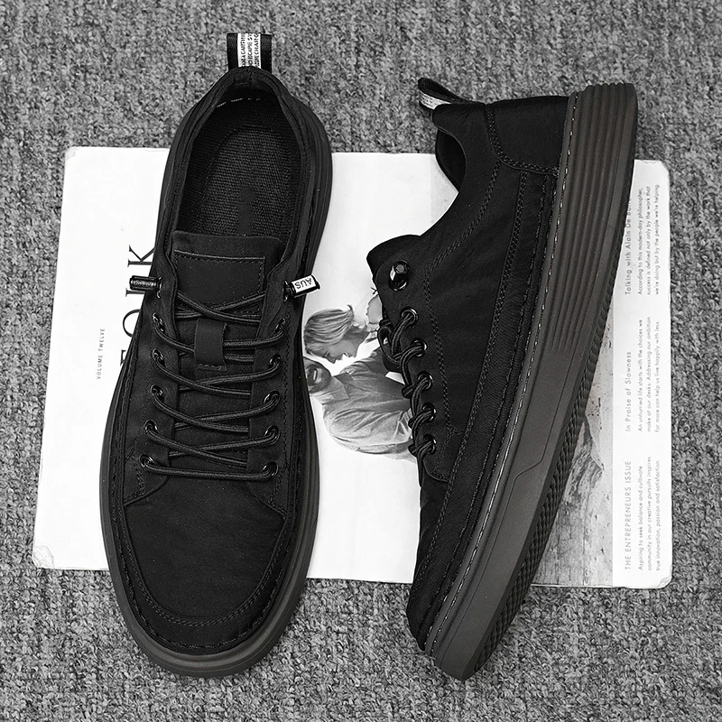 

Classic British Style Canvas Shoes Urban Man Commute Casual Sneakers Light Breathable Skateboard Shoes Retro Gentleman Feetwear