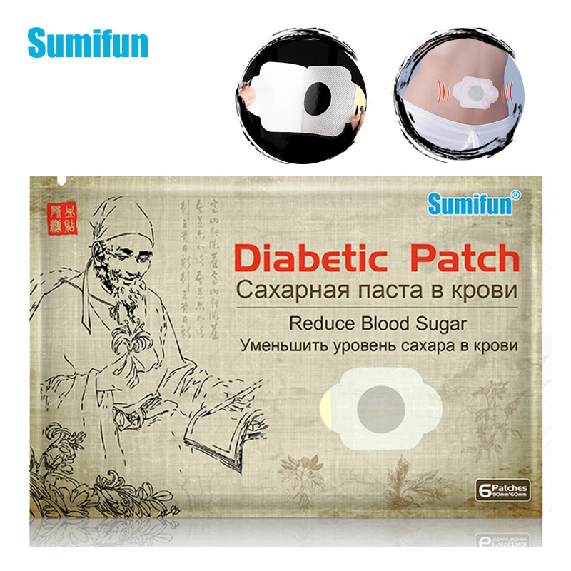 120 шт = 20 мешков Sumifun сахарный диабет патч 100% натуральные травы снижает уровень