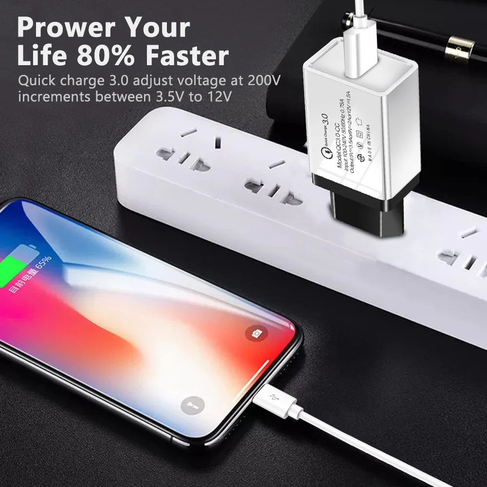 ЕС/США Быстрая зарядка 3,0 одно USB зарядное устройство Быстрая зарядка мобильного телефона зарядное устройство для xiaomi a3 mi 9 redmi note 7 samsung galaxy s9