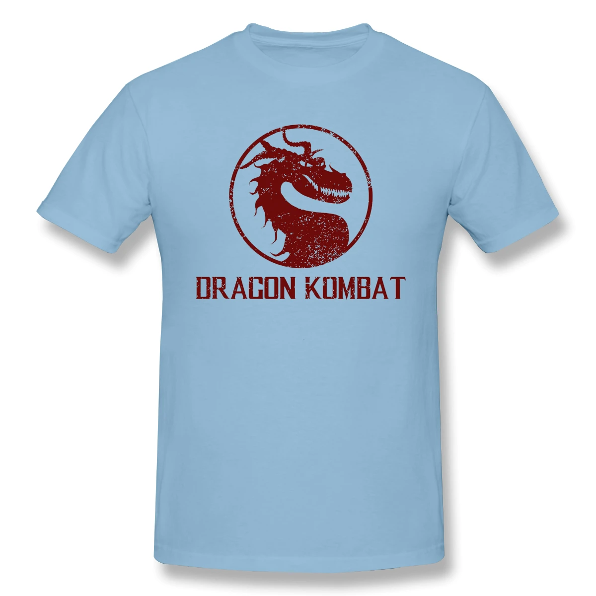 

678. Dragon Kombat Nerdy Men's Basic Short Sleeve T-Shirt Manga Tees Tops European Size