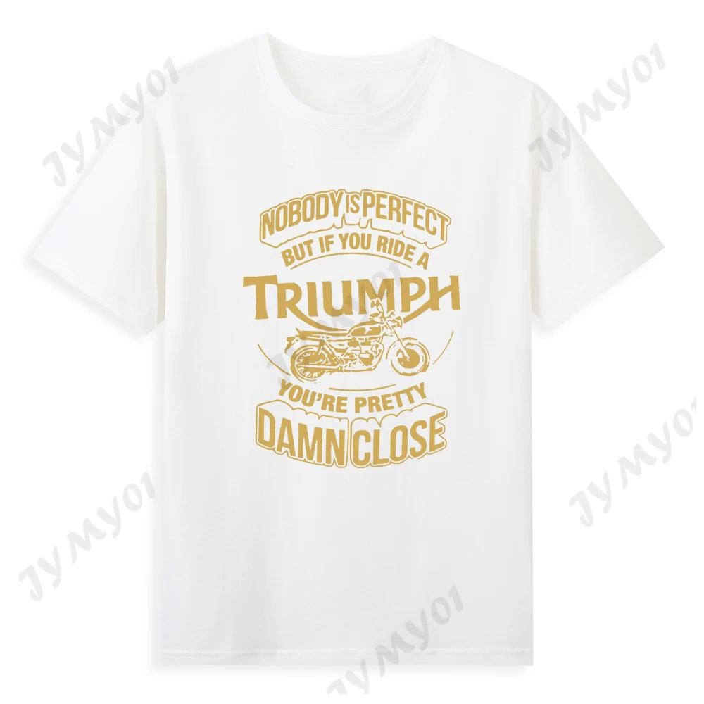 

2021 New Retro Triumph T Shirt Men's Motorcycle Brand Letter Logo Clothing Pattern Luxury Designer Men's Clothing