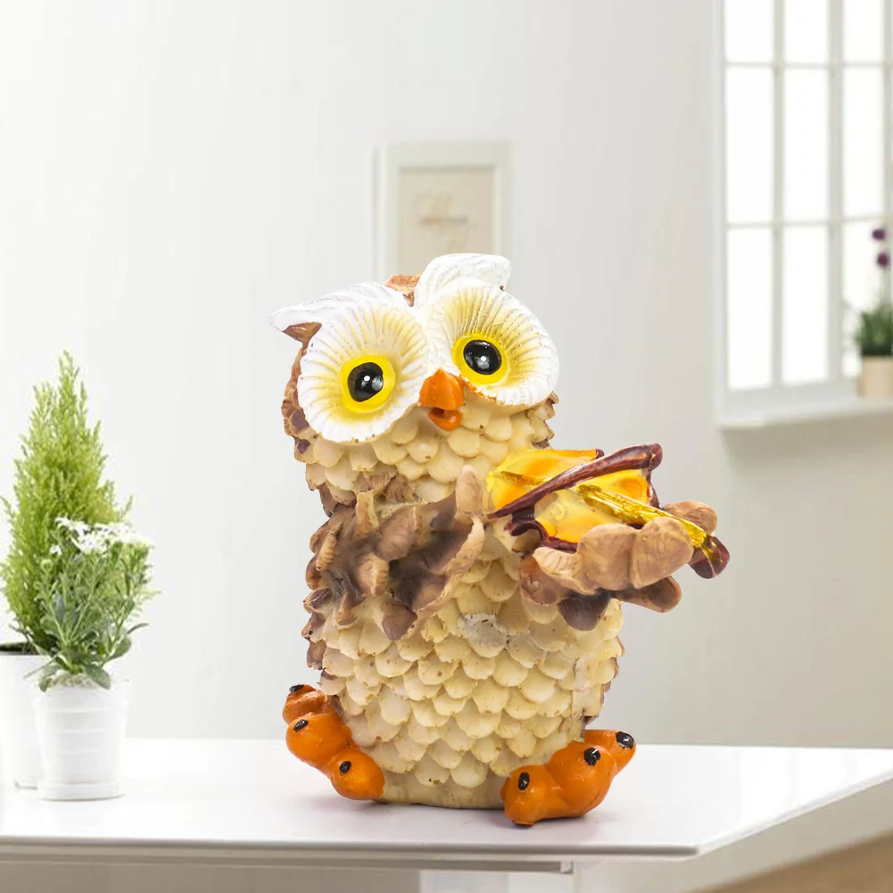 Смола музыкальная статуя Совы фигурка животных миниатюрный Сказочный садовый
