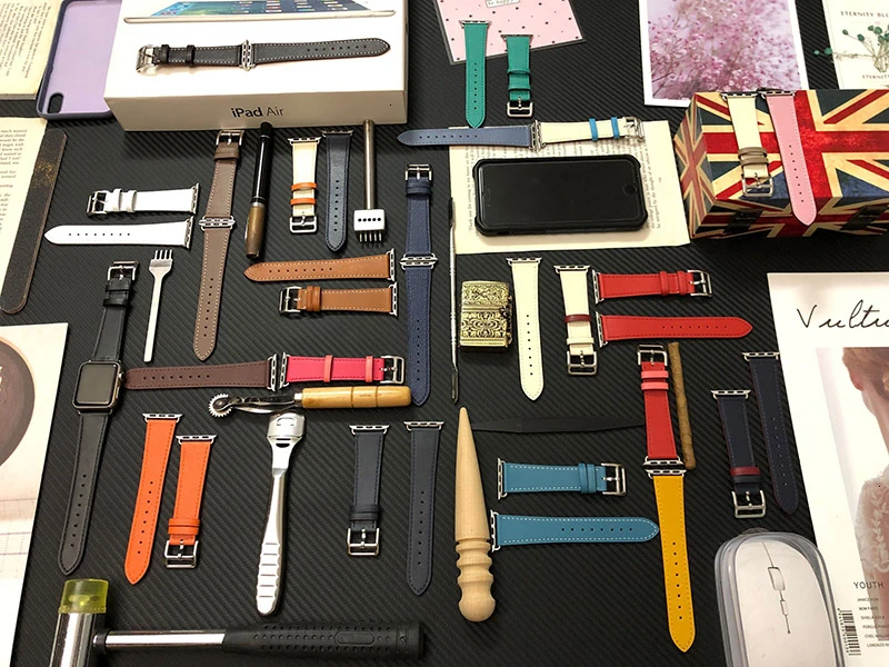 Ремешок из коровьей кожи для Apple Watch Band 44 мм iwatch Series 5 4 3 2 1 умные Аксессуары 42 мм петля 38 мм Замена браслета 40 мм
