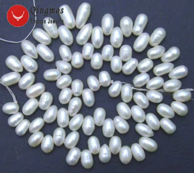 Свободные жемчужные шарики Qingmos из натурального белого жемчуга для