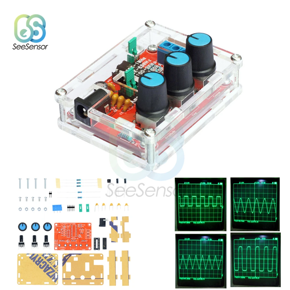 XR2206 Function Signal Generator DIY Kit Sine/Triangle/Square Output 1Hz-1MHz Signal Generator Adjustable Frequency Amplitude