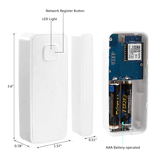Умный дом безопасности беспроводной дверной сигнализации Wi Fi датчик окна