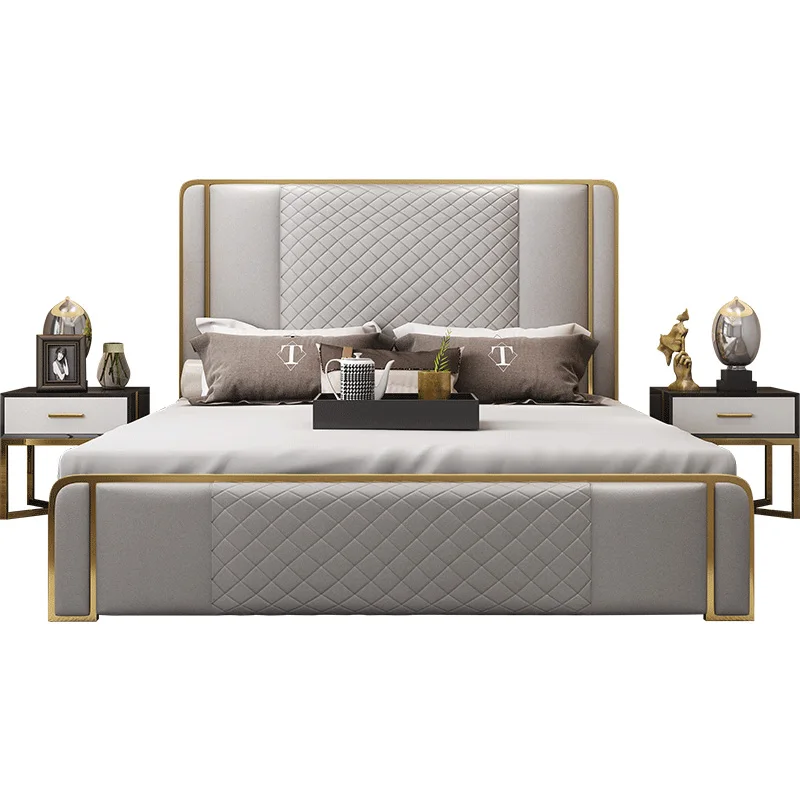 European style Velvet Tufted Headboard Wooden Classic King Size modern bedroom furniture |