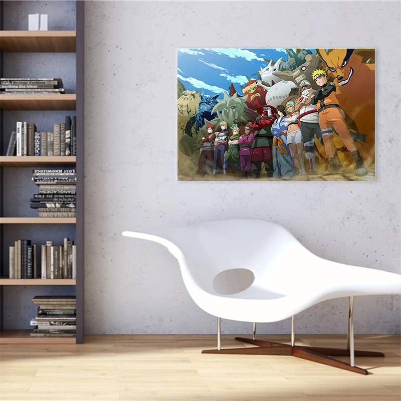 Мультяшный аниме ниндзя постер картина в скандинавском стиле принты Современная