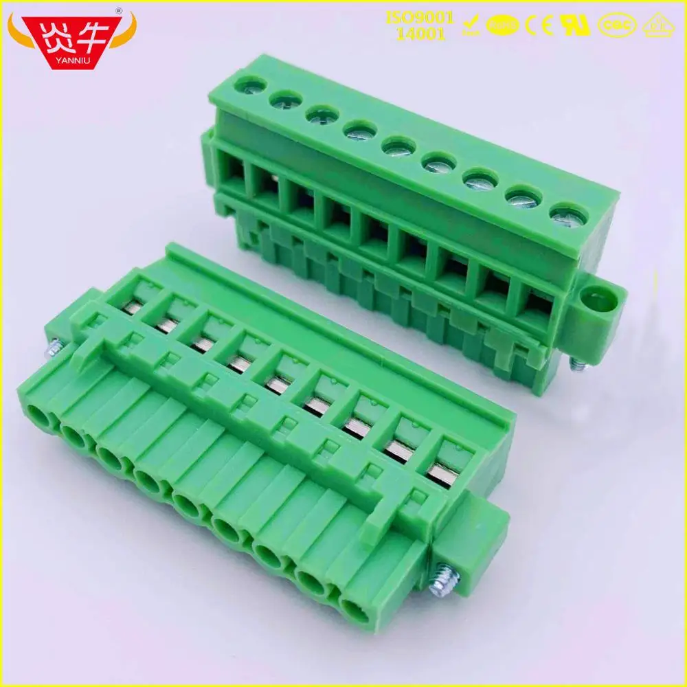 2EDGKAM-5.0-9P KF2EDGKAM-5.0-2P женский 2EDGKAM 5,0 мм 2PIN с фланцем PCB разъем плагин клеммные блоки MVSTBW 2,5/2-ST 1835478 PHOENIX - Цвет: 2EDGKAM-5.0-9P