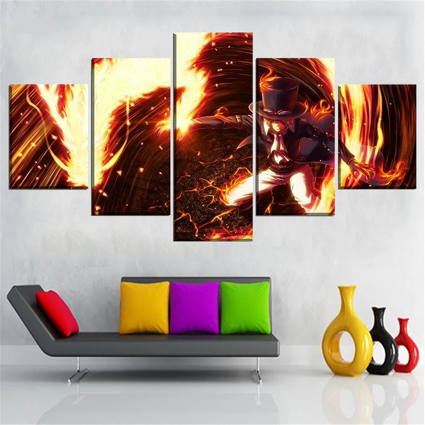 

5 Piece Canvas Wall Art Prints Anime Manga Hunter Figure Posters Modular Pictures Home Decor Modern Bedroom Decoration Paintings