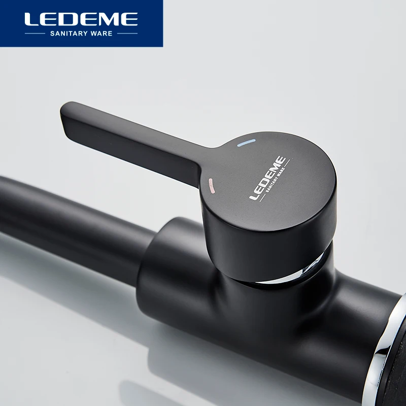 Смеситель для раковины LEDEME L1099 L1099B L1099P L1099W L1099Z черный кран холодной и горячей воды