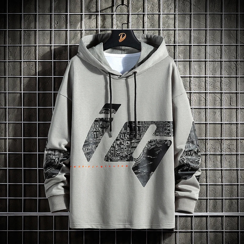 Толстовка мужская с длинным рукавом Свитшот свободного покроя в Корейском стиле