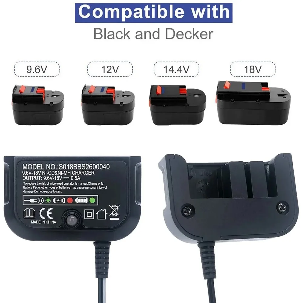 

Battery Charger For Black & Decker 9.6V-18V NiCd NiMh HPB18 HPB18-OPE HPB12 A14 For NI-CD&NI-MH Batteries