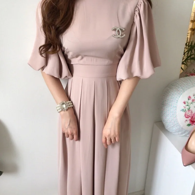 Элегантные летние шифоновые платья женское офисное Бандажное платье миди с