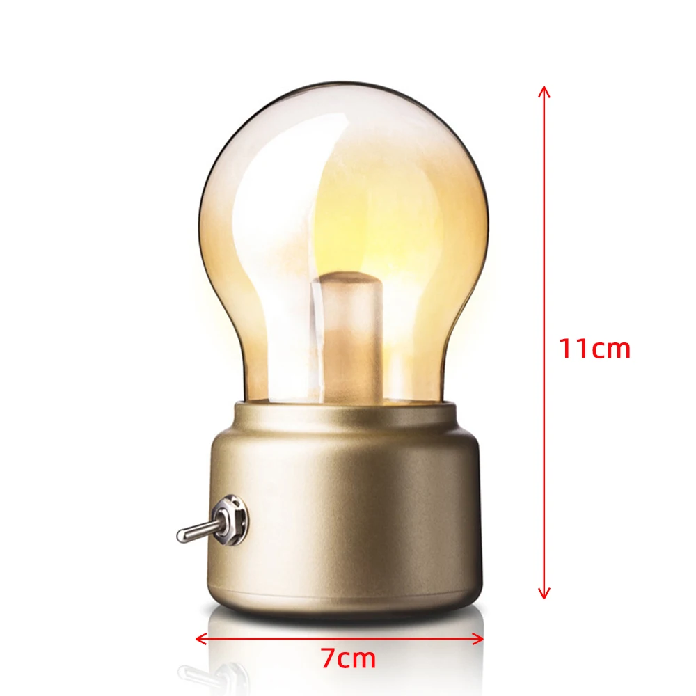 

USB Charging Retro Bulb Light LED Energy Saving Night Light Bedside Feeding Ambient Light Student Dormitory Decorative Light