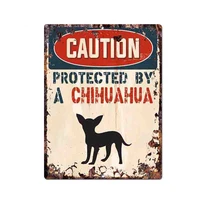 fuzhen boutique decals exterior accessories caution protected by chihuahua warning funny car sticker dog pet window vinyl decal