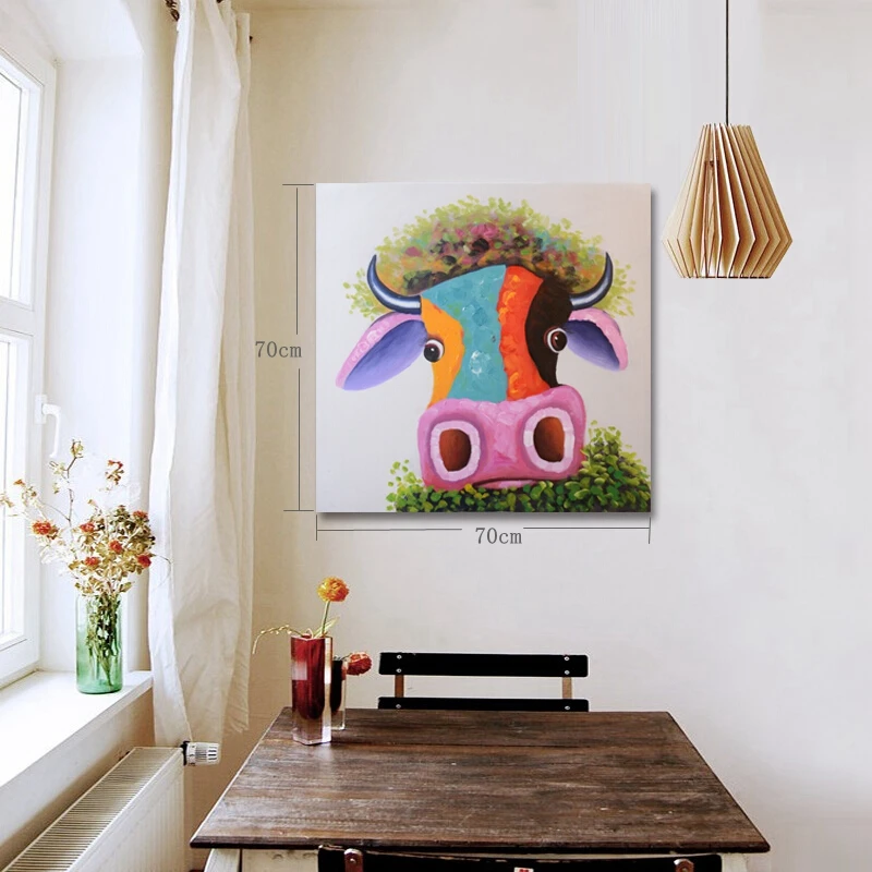 100% ручная роспись абстрактная бычья Масляная Краска на холсте искусство