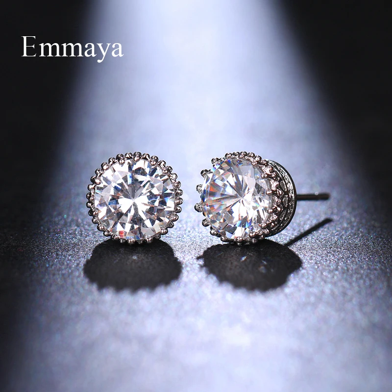 Женские круглые серьги Emmaya Classis миниатюрные банкетные с изящным цирконием три