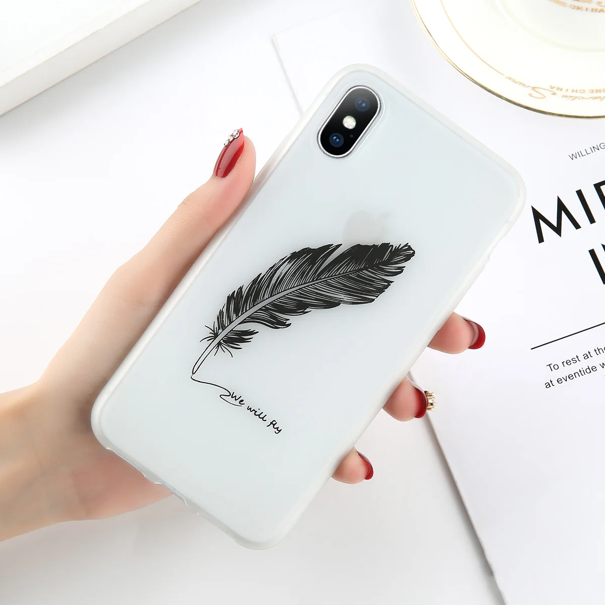 Светящийся силиконовый чехол KJOEW для iPhone 7, 6, 6s, 8 Plus, X, XR, XS, MAX, XS, мультипликационный мягкий чехол для телефона, TPU, чехол