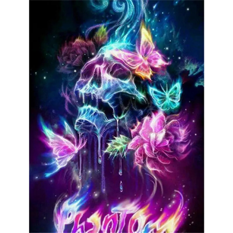 

5D Diy Diamond Painting People Anime Horror Skull Art Diamond Picture Mosaic Halloween Gift Home Wall Decoration