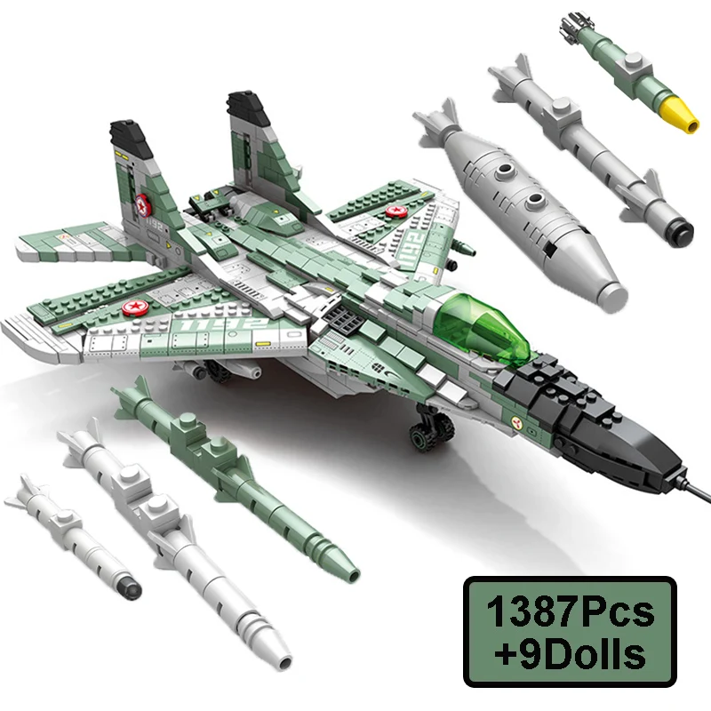 

Военная серия WW2 1387 шт MIG29 авианосец на базе модели строительные блоки армейское оружие с ракетой Soilder кирпичи игрушки подарок