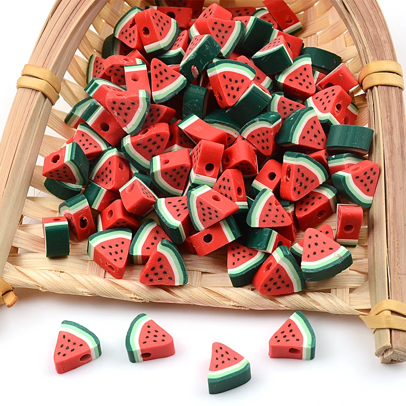 

30pcs/60pcs/90pcs Watermelon Shape Polymer Clay Beads Loose Spacer Beads For Jewelry Making Hanmade DIY Bracelet Accessories