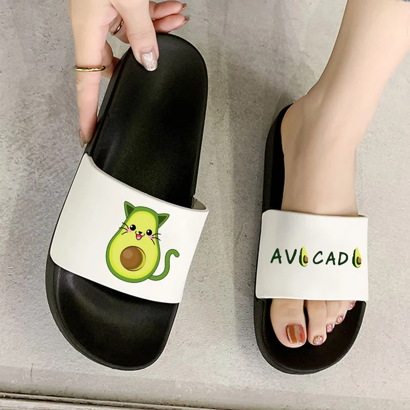 

Сандалии женские нескользящие, плотные шлепанцы для дома, сланцы с авокадо, для ванной комнаты, спальни, пар, летняя обувь