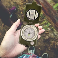 high quality outdoor camping aluminum alloy compass with noctilucent multifunctionalsurvival navigation tools for driving hiking