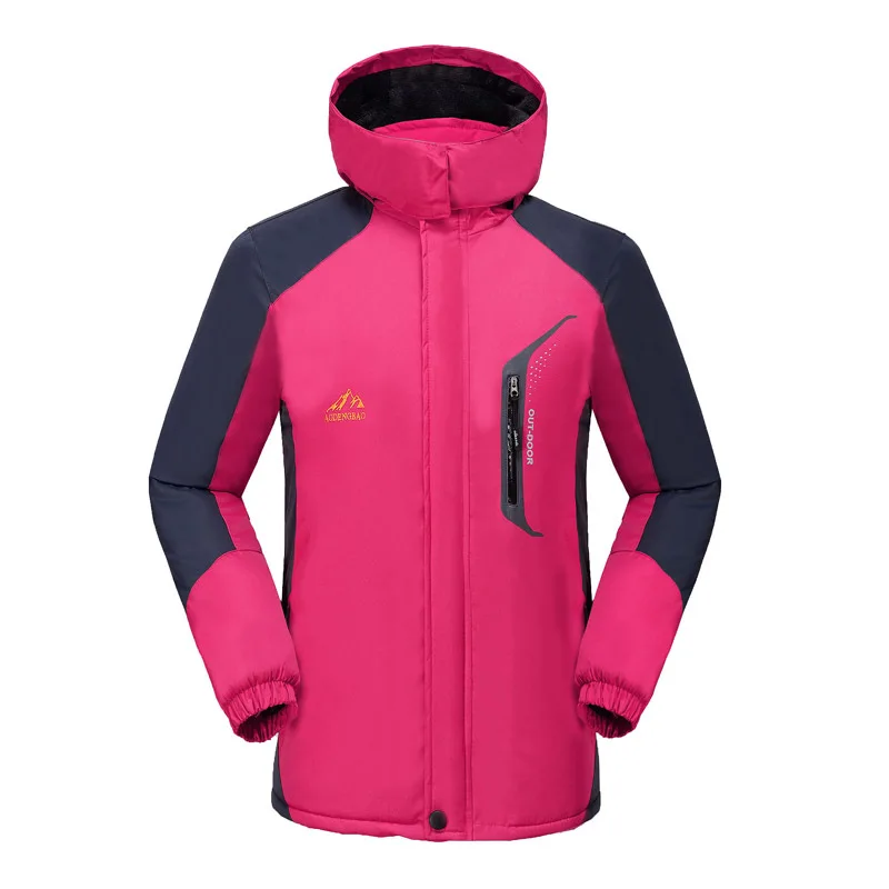 

Autumn and winter Plush waterproof stormcoat men's and women's large mountaineering clothes thickened windproof women's outdoor