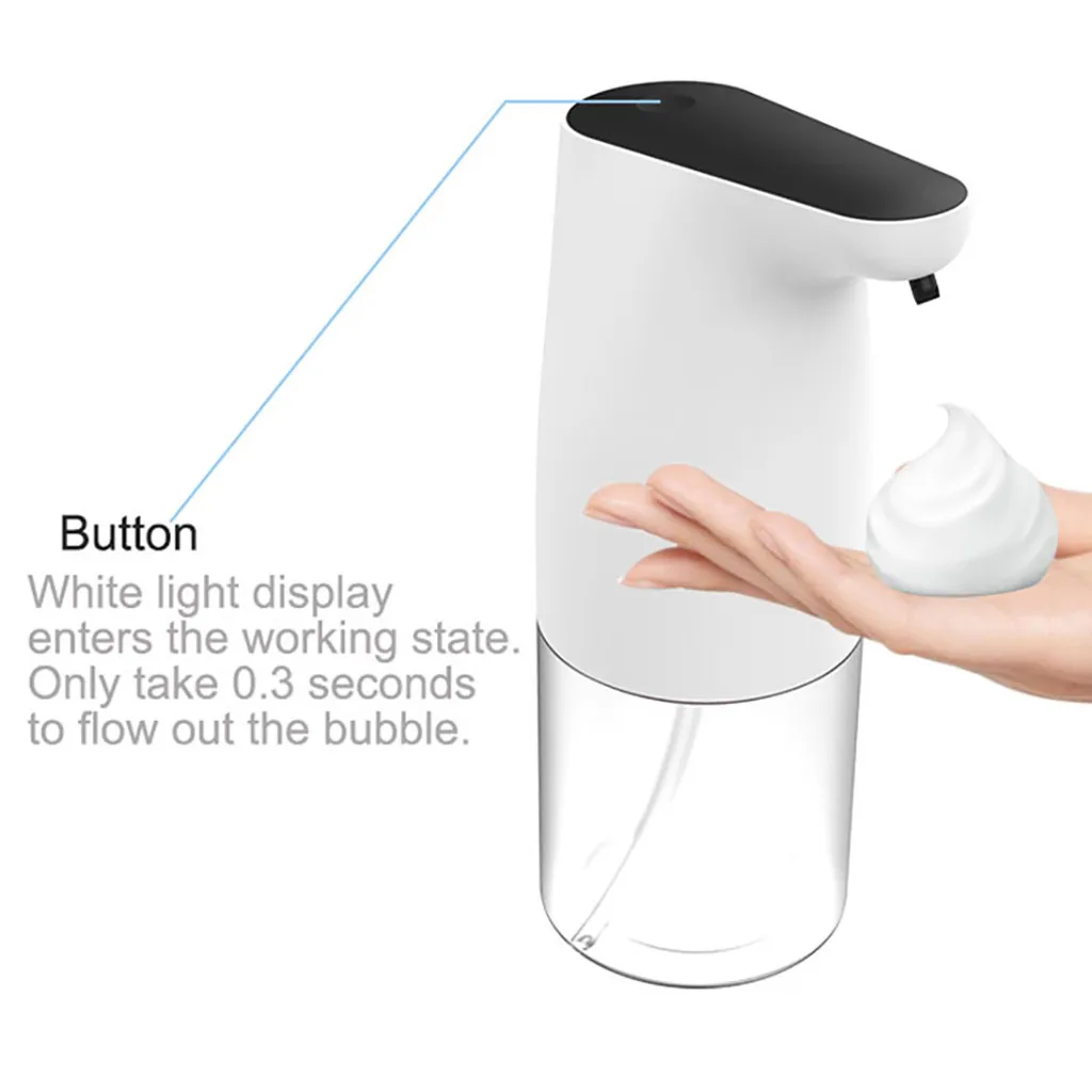 

Intelligent Touchless Handsfree Automatic Soap Dispenser Induction Foaming Hand Wash for Kitchen Bathroom 450ml(Without Liquid)