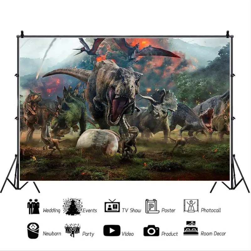 

Фон для фотосъемки с изображением вулкана извержения динозавра войны декорация для детского дня рождения Студийная фотосъемка
