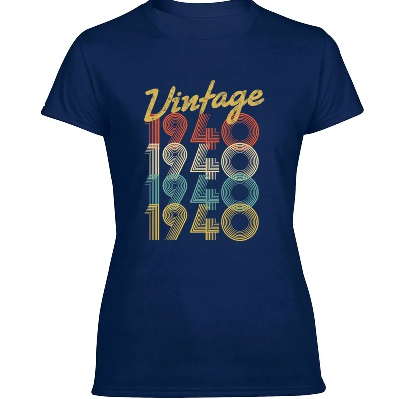 Индивидуальная футболка из 100% хлопка в стиле ретро с 1940 года на день рождения