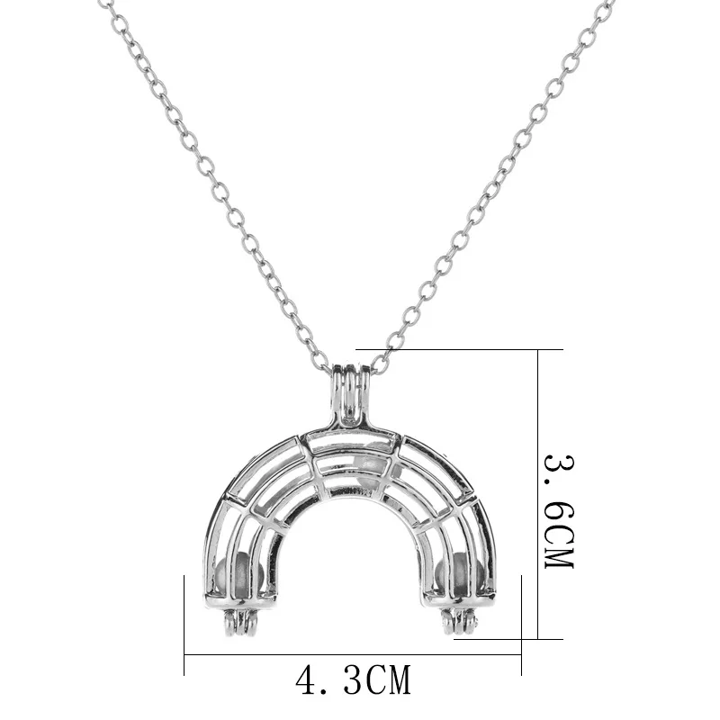 

2021 Fashion New Luminous Hollow Rainbow Bridge Locket Necklace for Us Silver Plated Pendant Necklace Party Jewelry Gift Collar