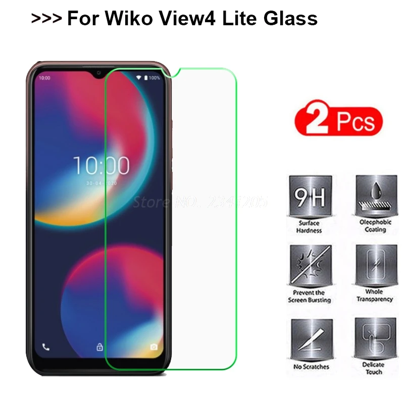 2 предмета в комплекте для Wiko вид 4 Lite закаленное Стекло с уровнем твердости 9H Toughend