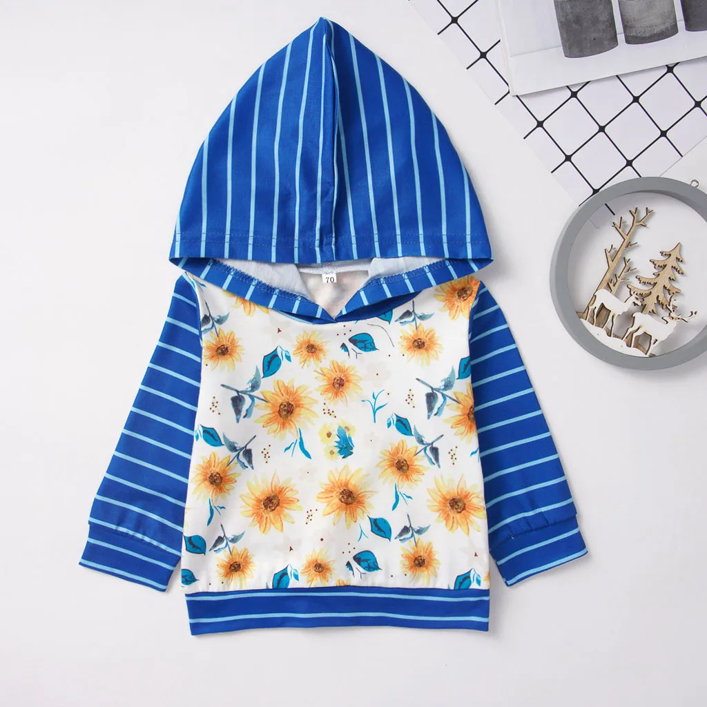 Модный осенне-зимний полосатый свитер с капюшоном для новорожденных мальчиков и